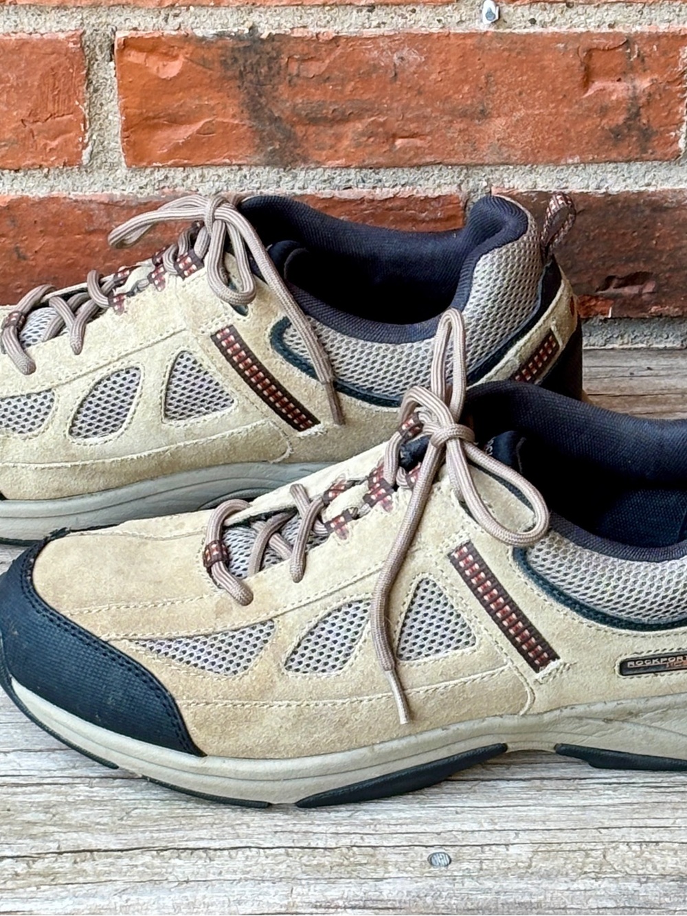 Rockport K74443 Rock Cove Taupe Suede Lace Up Trail Hike Sneakers 12